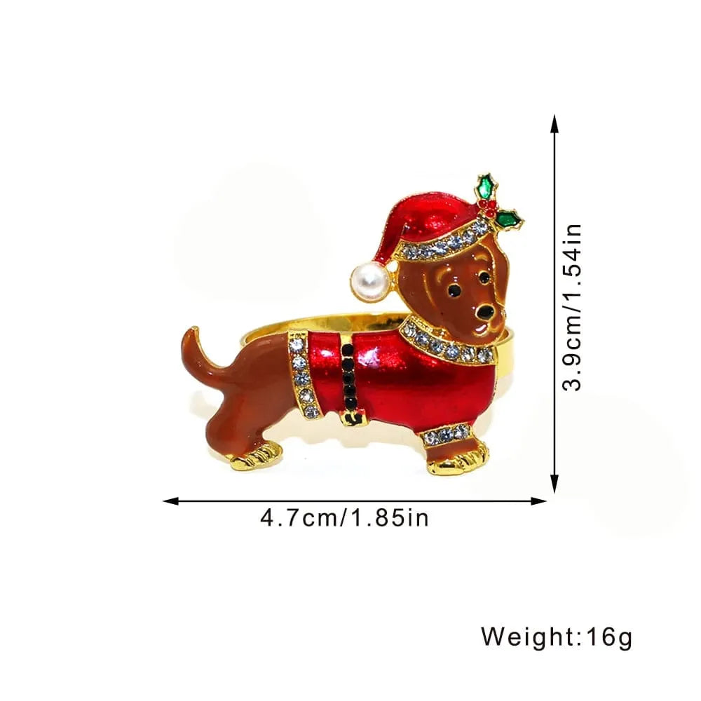 6-pc Set Dachshund Napkin Rings The Doxie World