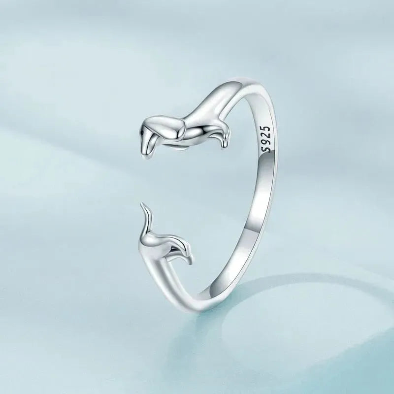 925 Sterling Silver Dachshund Earrings And Ring Set The Doxie World