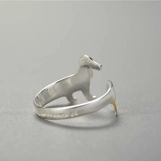 925 Sterling Silver Dachshund Wrap Ring The Doxie World