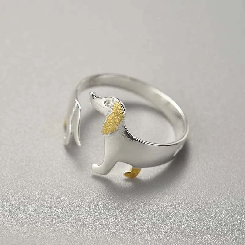 925 Sterling Silver Dachshund Wrap Ring The Doxie World