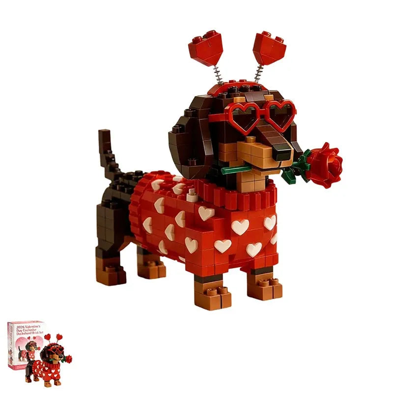 Romantic Dachshund Building Blocks