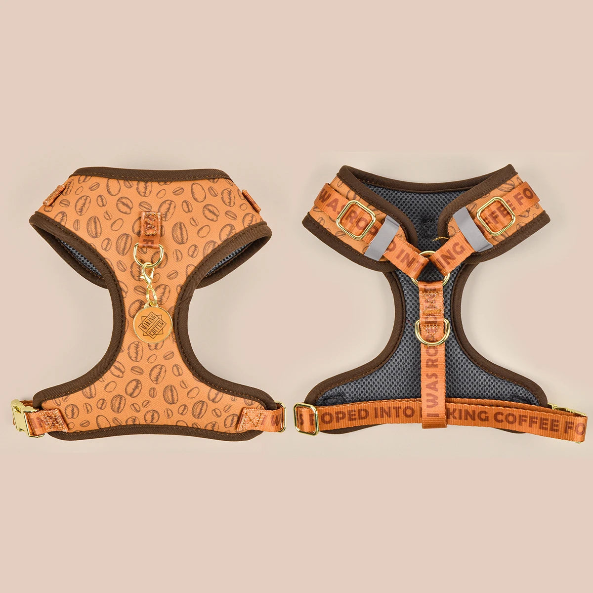 Coffee Wiener Dog Harness Set Coffee / S The Doxie World