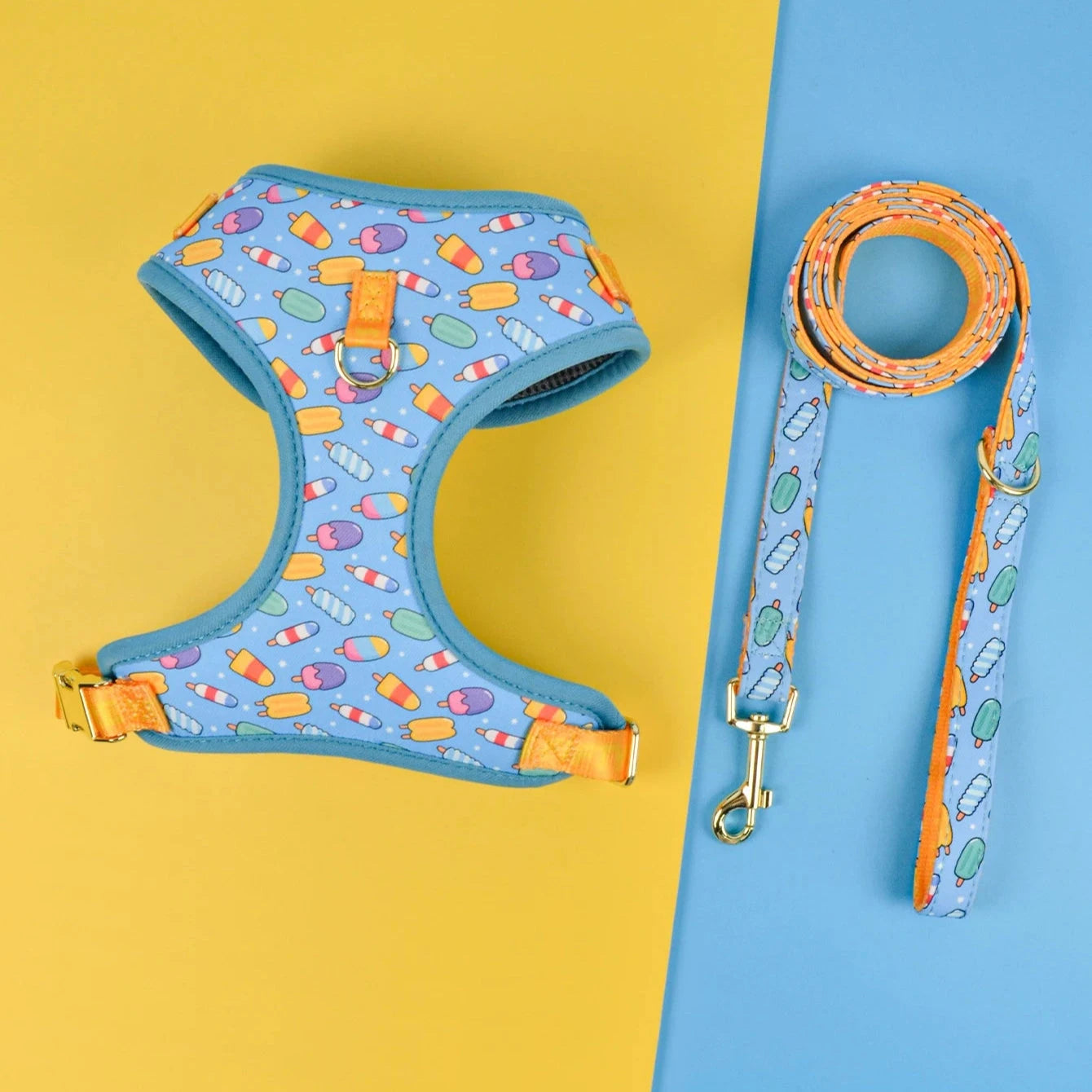 Coffee Wiener Dog Harness Set Ice cream / S The Doxie World