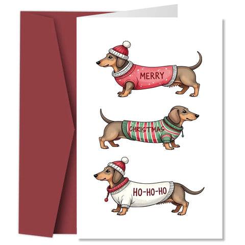 Dachshund Christmas Cards 6-Piece Set The Doxie World
