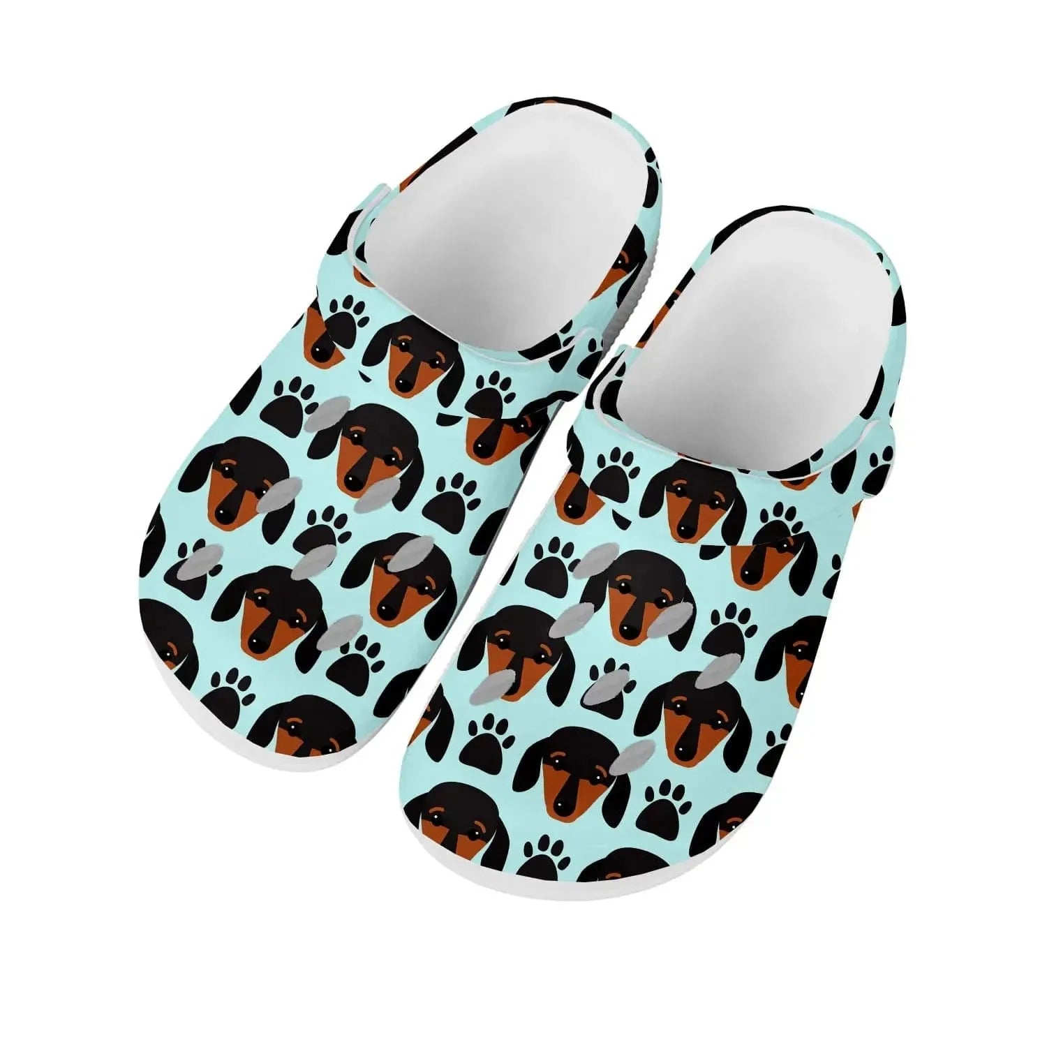 Dachshund Clogs Blue Dachshunds / US Men 6