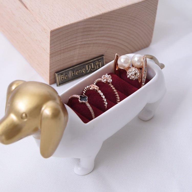 Dachshund jewelry box White The Doxie World