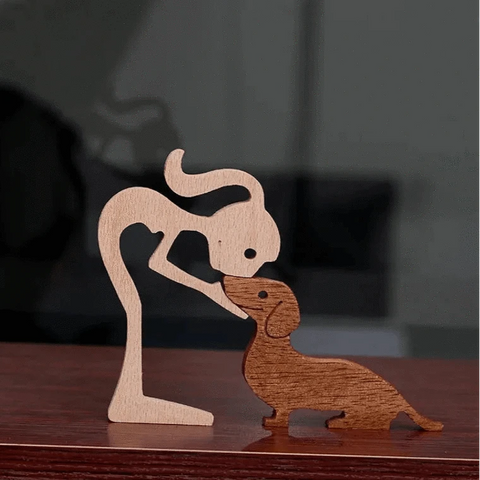 Dachshund Kiss Figurine Dachshund kiss / 15 × 12.5 cm (6" × 5") The Doxie World