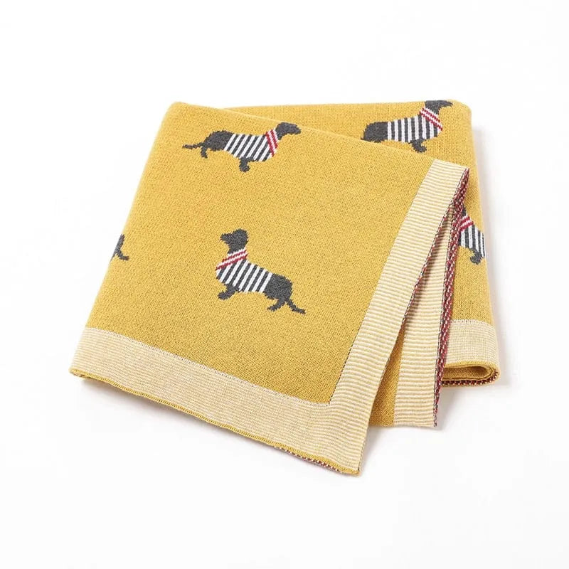 Dachshund Lap And Baby Blanket Yellow The Doxie World