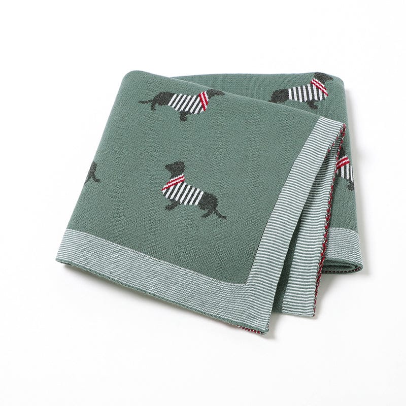 Dachshund Lap And Baby Blanket Green The Doxie World