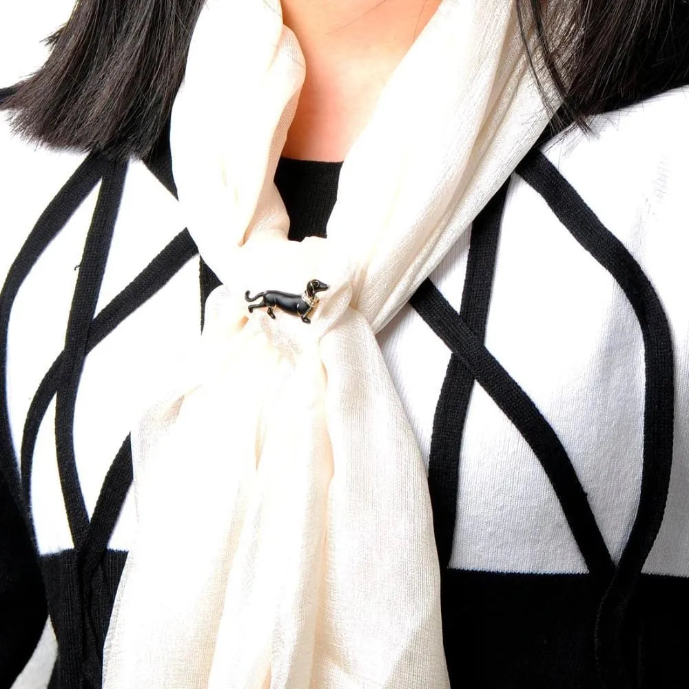 Enamel Black Dog Brooch The Doxie World