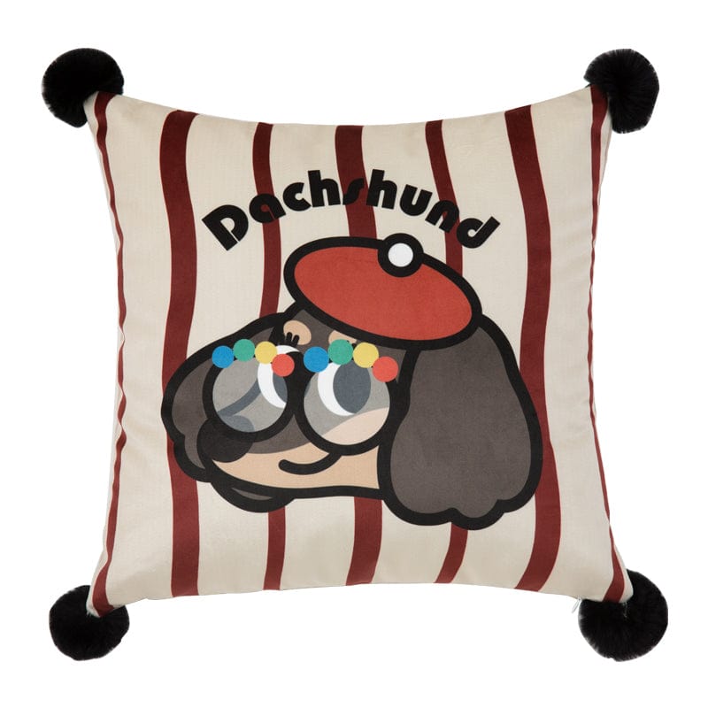 Happy Dachshund Pillow Blanket Selling cute pillows / 45x45cm/18"x18" pillow cover The Doxie World
