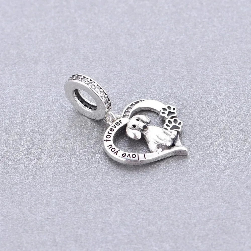 I Love you Dachshund Silver Charm The Doxie World