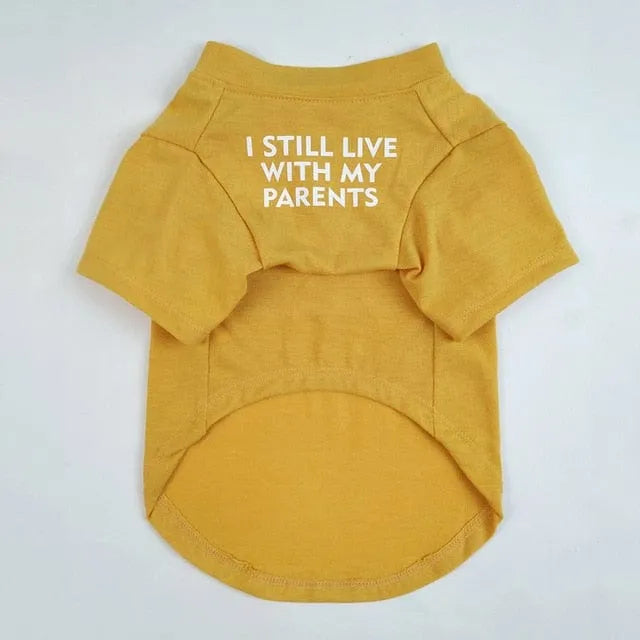 ''I Still live With My Parents'' Dog T-Shirt Yellow / S The Doxie World