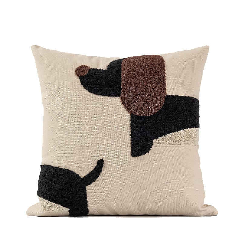 Luxury Embroidered Dachshund Pillow Cases 45x45cm/17"x17" / Black pillowcase The Doxie World