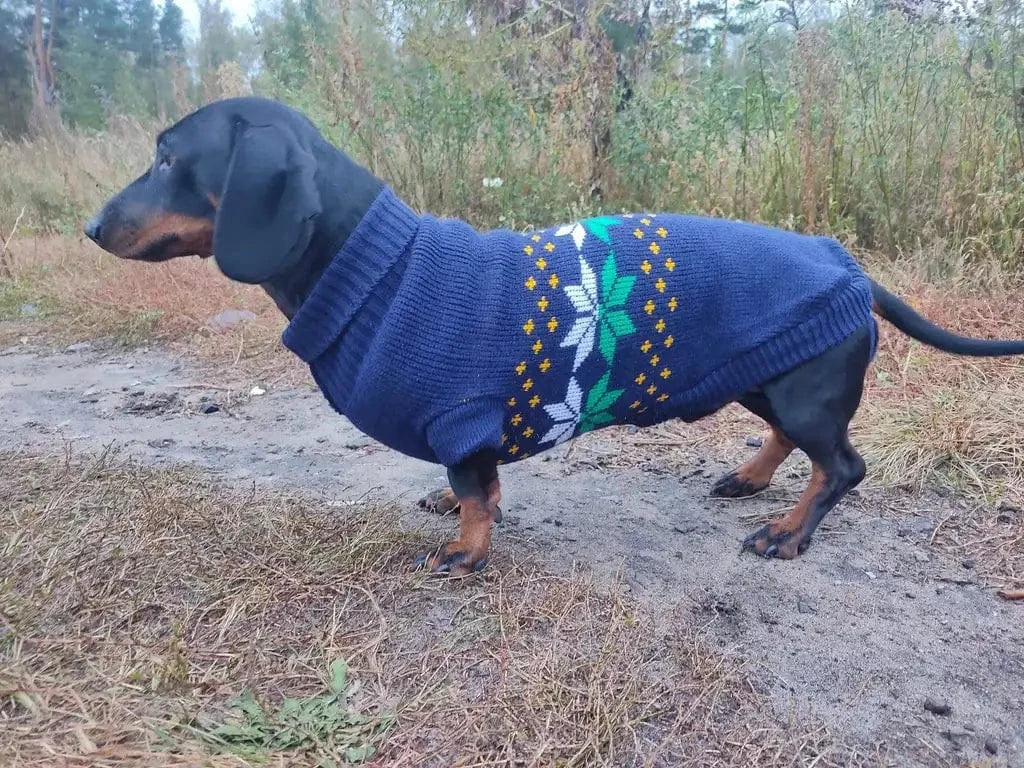 Navy Sausage Dog Sweater The Doxie World