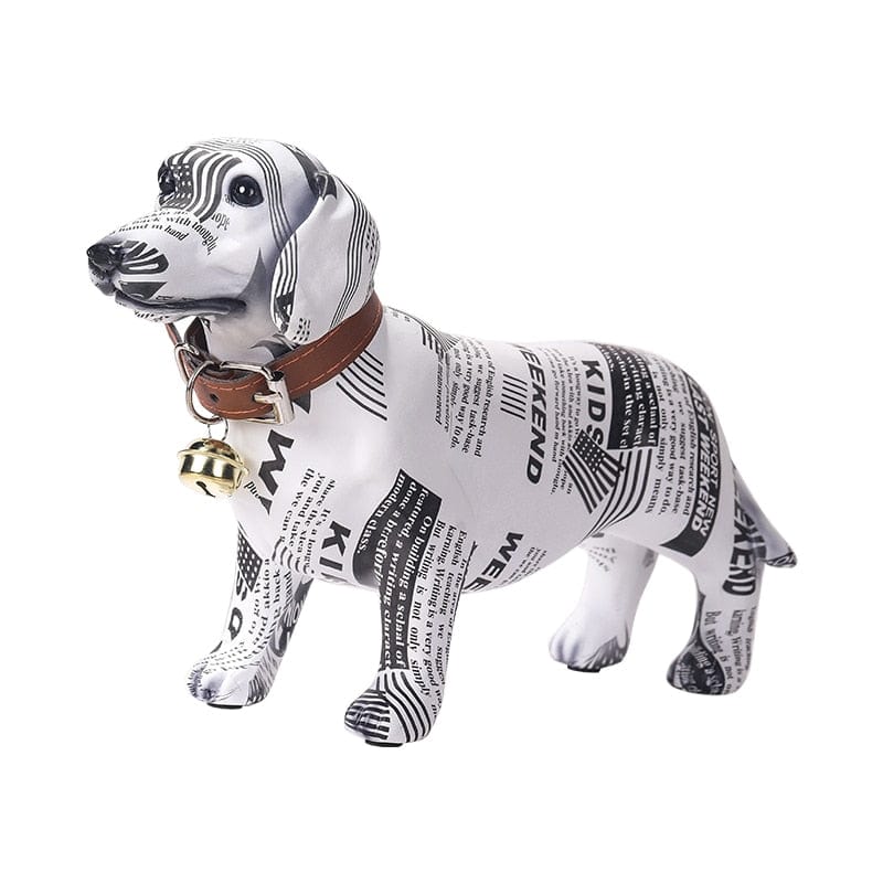 Newspaper Print Dachshund Figurine The Doxie World