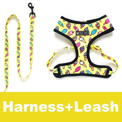 Palms Dachshund Harness and Leash Set Yellow harness+leash / S The Doxie World