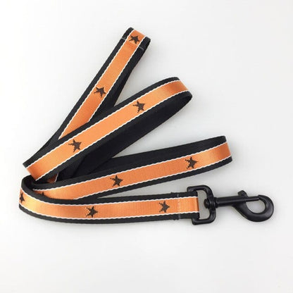Star Embroidery Dachshund Harness Orange Leash / S The Doxie World