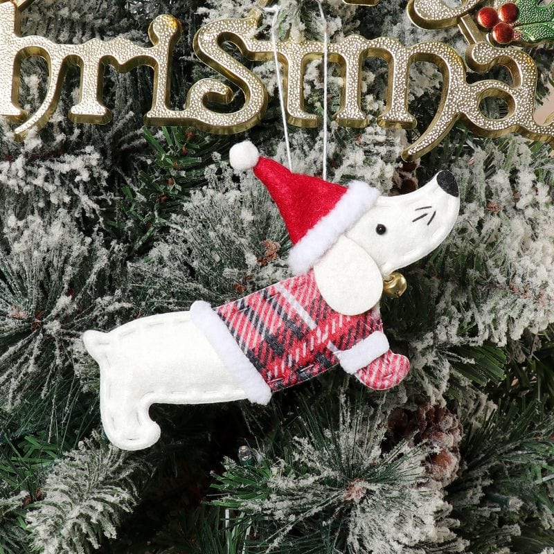 Tartan Dachshund Ornaments White The Doxie World