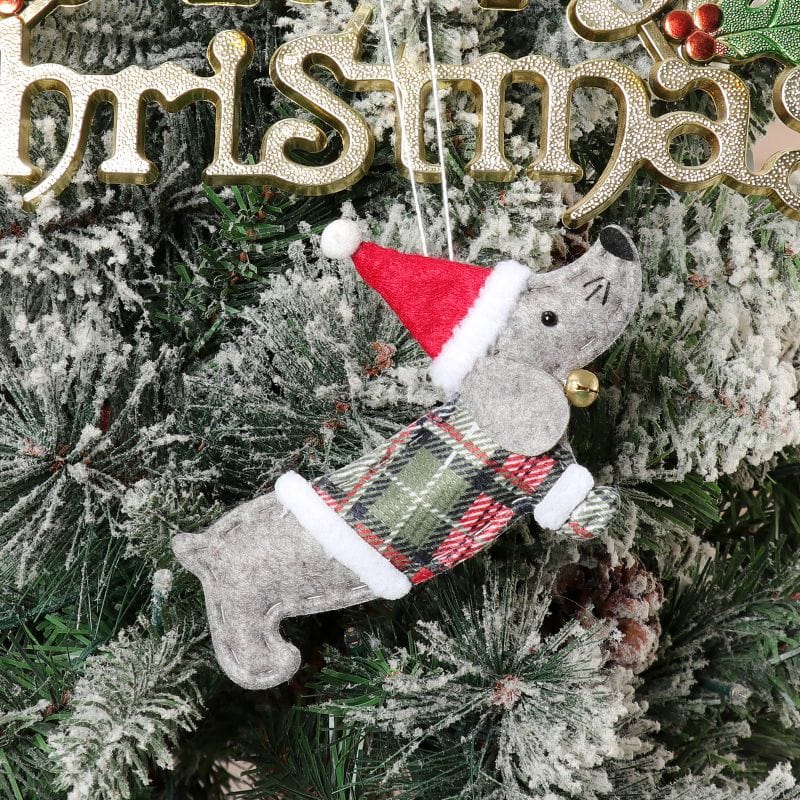 Tartan Dachshund Ornaments Grey The Doxie World