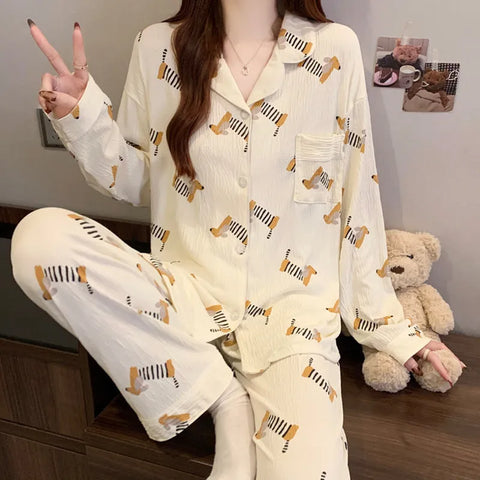 Striped Dachshunds Pajamas