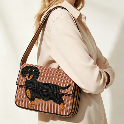 Beaded Dachshund Bag