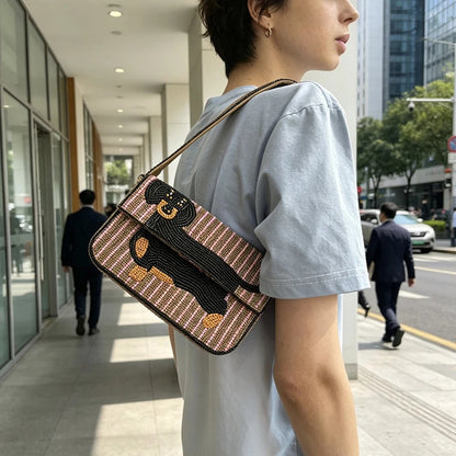 Beaded Dachshund Bag