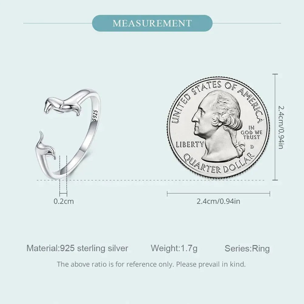 925 Sterling Silver Dachshund Earrings And Ring Set The Doxie World