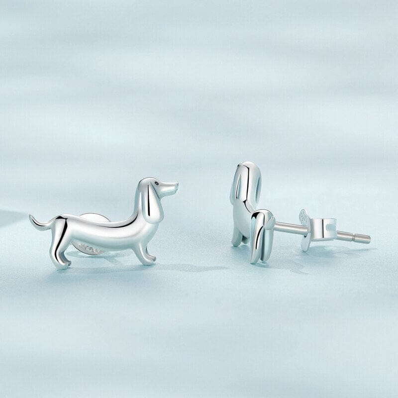 Sterling silver on sale dachshund earrings