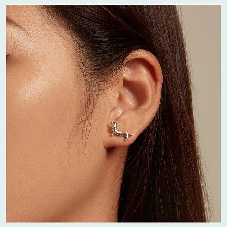 925 Sterling Silver Dachshund Earrings And Ring Set The Doxie World
