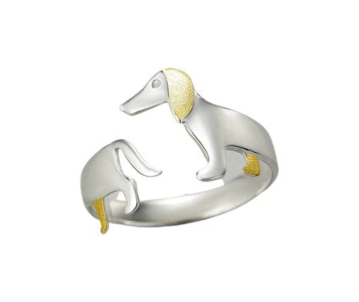 925 Sterling Silver Dachshund Wrap Ring The Doxie World