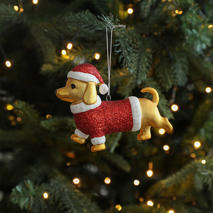 Gold Dachshund Tree Ornament