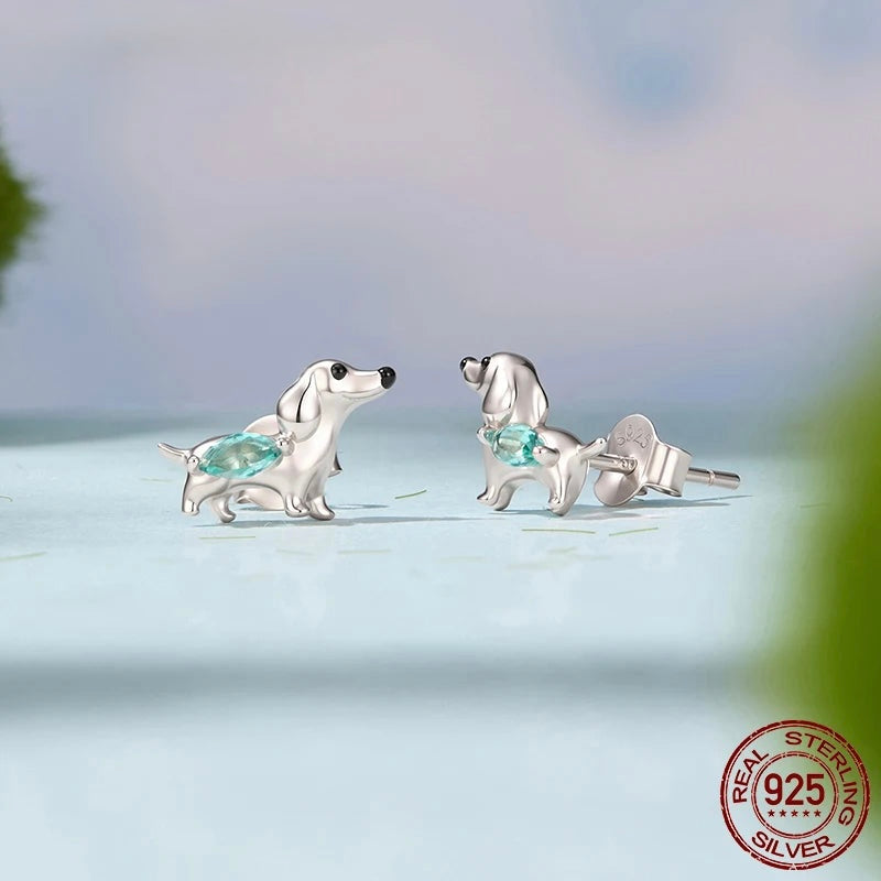 Silver Doxie Ring and Earrings