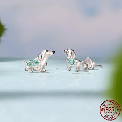 Silver Doxie Ring and Earrings
