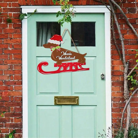 Dachshund Christmas Door Sign