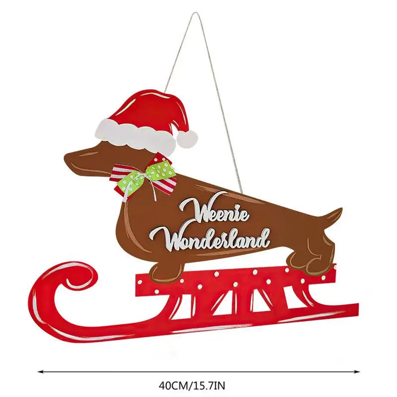 Dachshund Christmas Door Sign