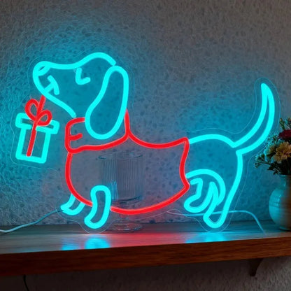 Christmas Gift Dachshund Neon Sign