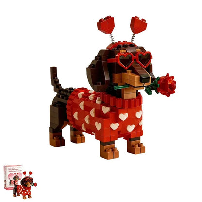 Romantic Dachshund Building Blocks