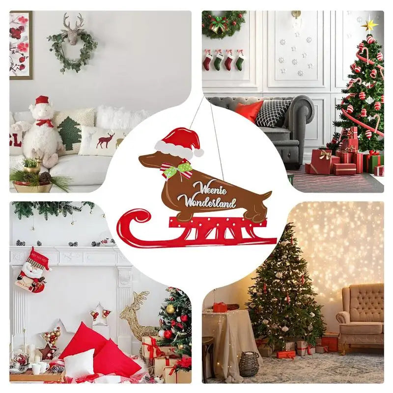 Dachshund Christmas Door Sign