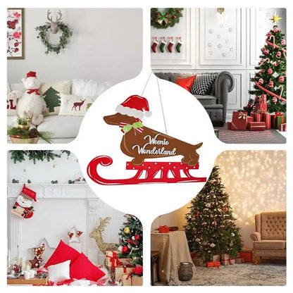 Dachshund Christmas Door Sign