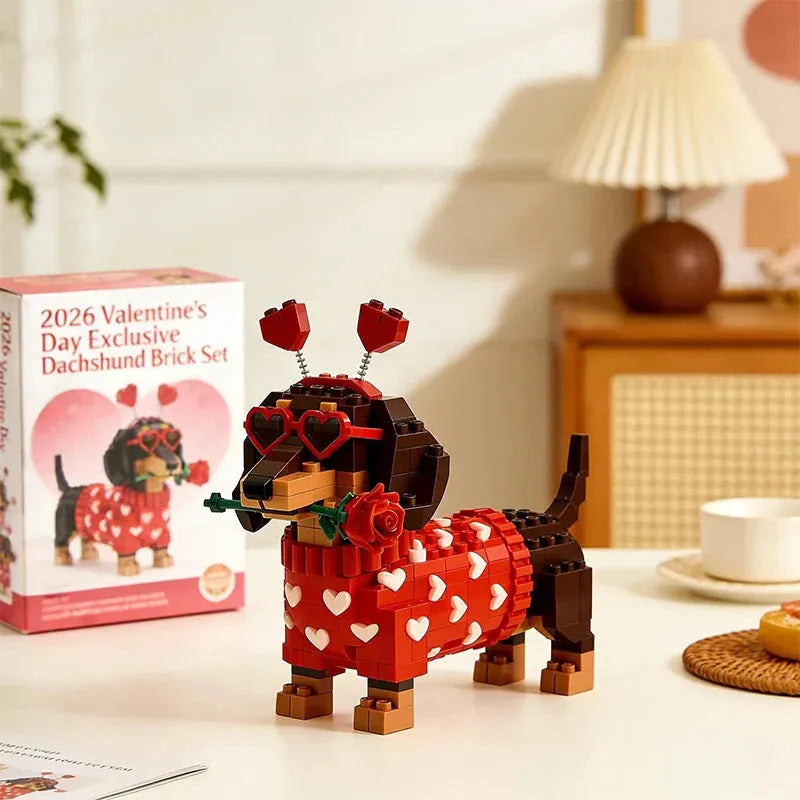 Romantic Dachshund Building Blocks