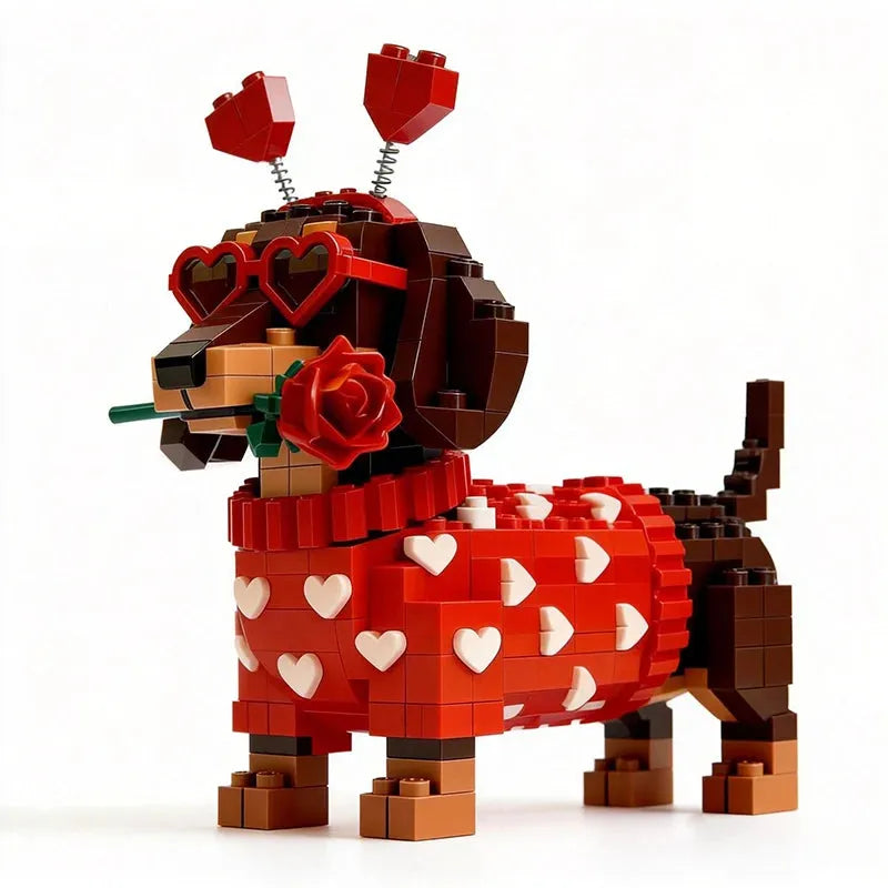 Romantic Dachshund Building Blocks