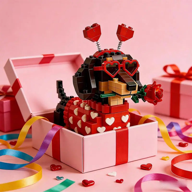 Romantic Dachshund Building Blocks