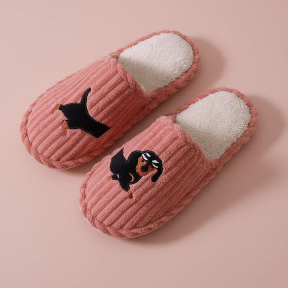Corduroy Dachshund Slippers