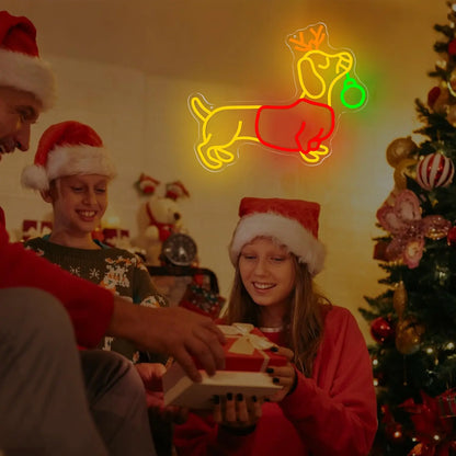 Dachshund Reindeer Neon Light