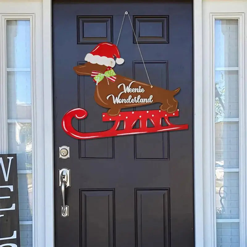 Dachshund Christmas Door Sign
