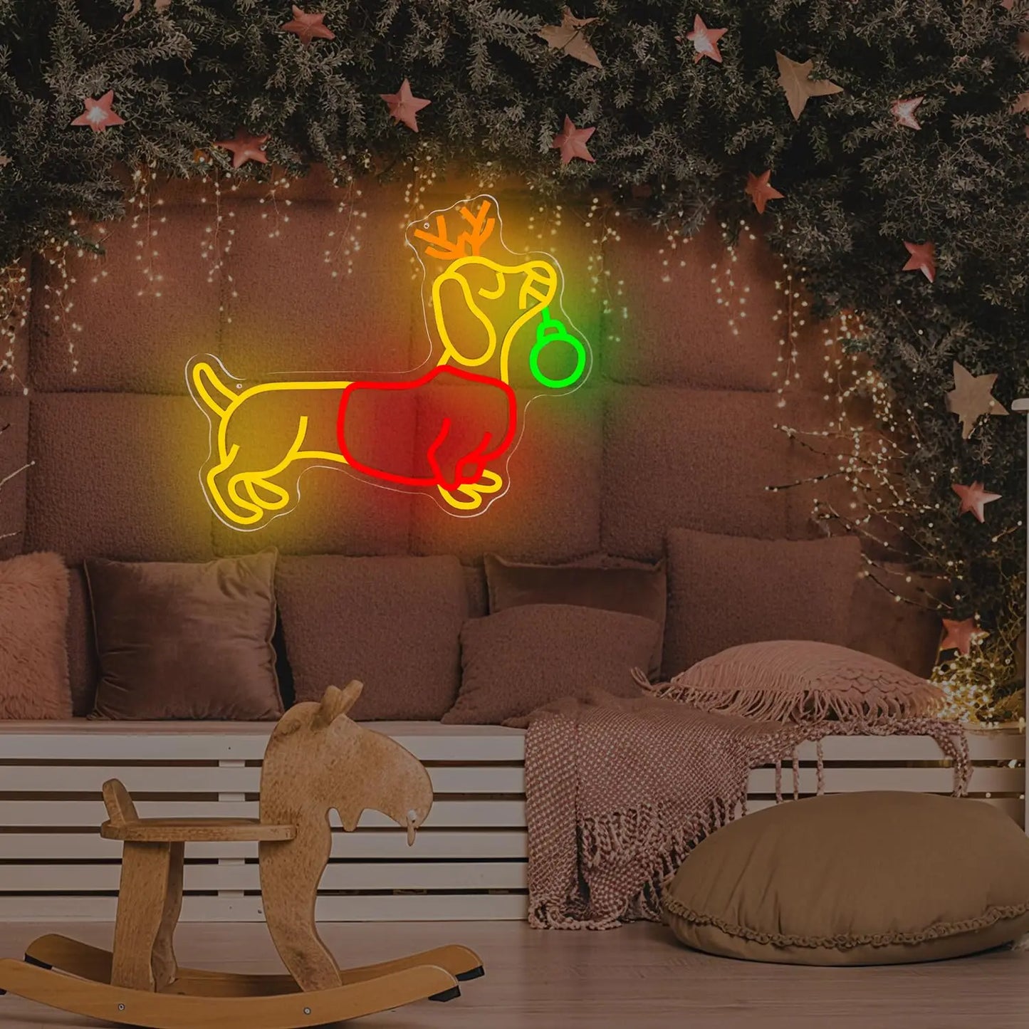 Dachshund Reindeer Neon Light