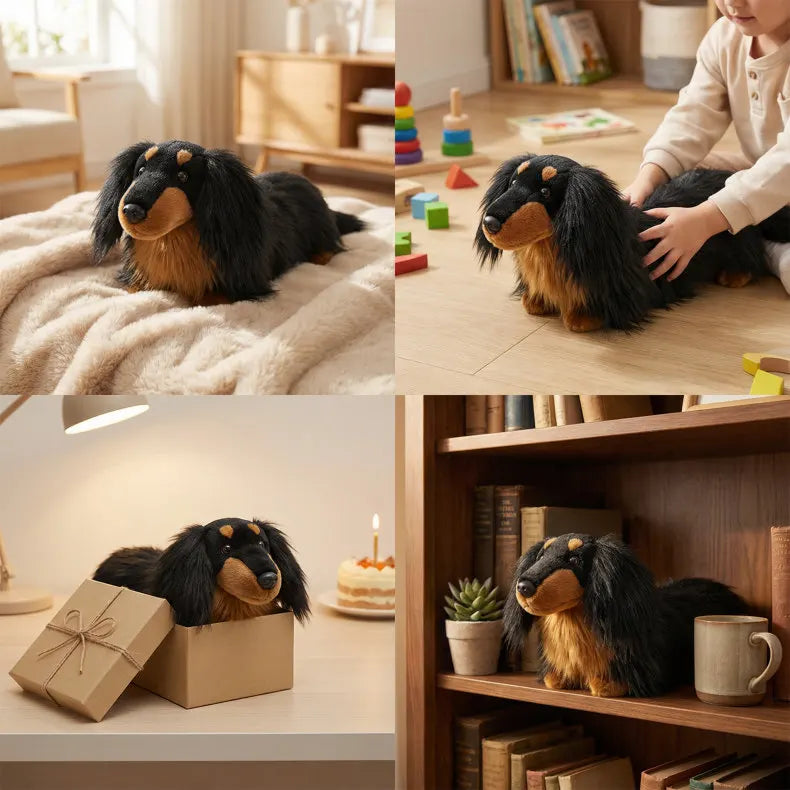 Longhaired Dachshund Plush Toy