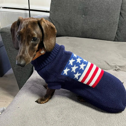 American Flag Weenie Dog Sweater The Doxie World