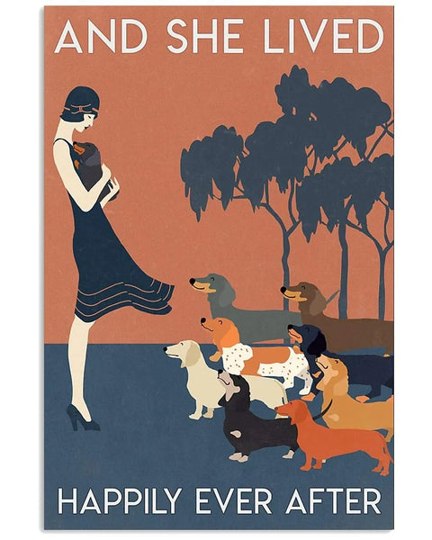 And she lived happily ever after Dachshund wall art 30 x 20 cm/ 11.8” x 7.8” The Doxie World